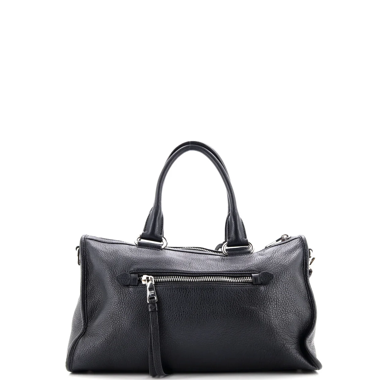 Front Zip Convertible Satchel Vitello Phenix Medium - Deep Luxury