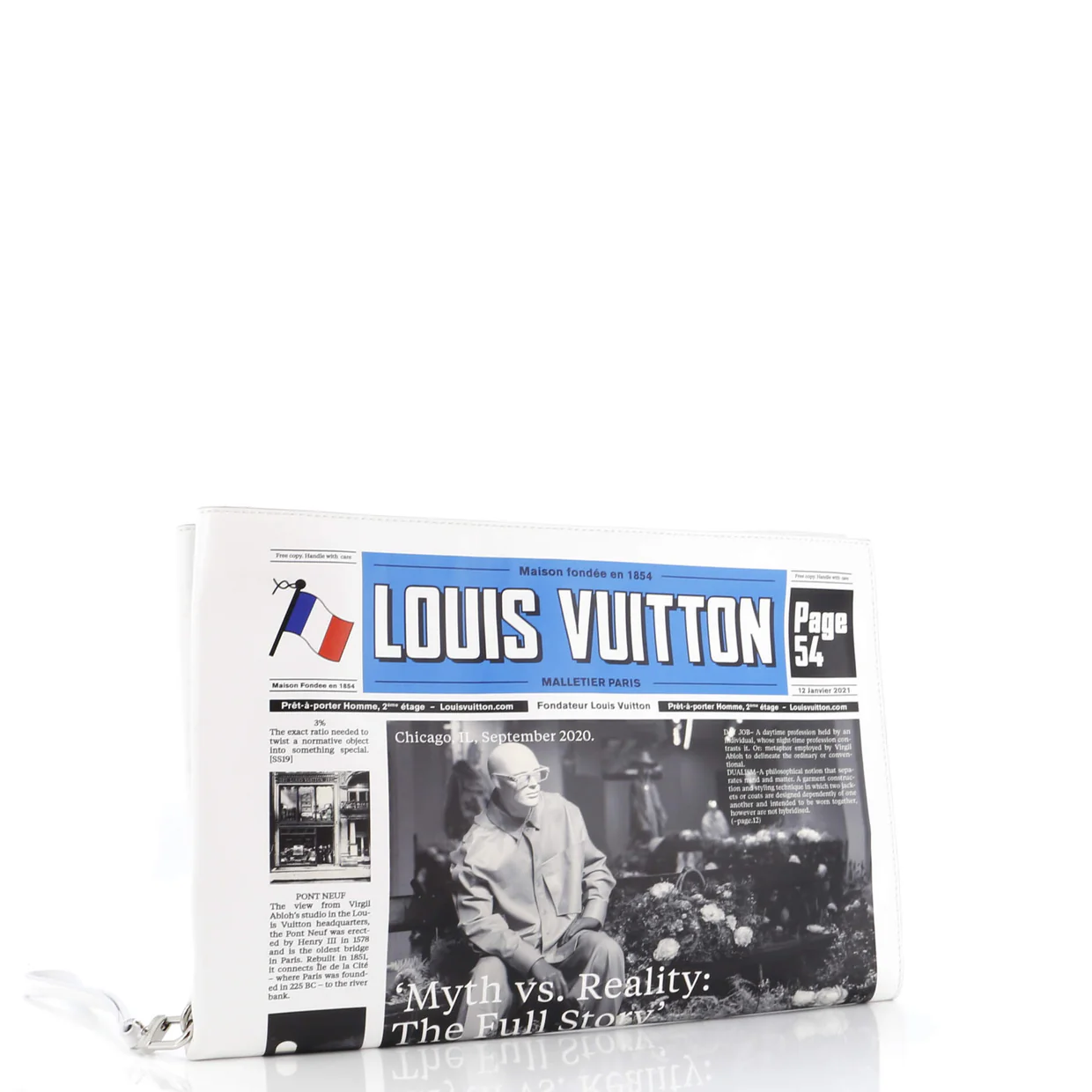 Newspaper Pouch Printed Leather - Deep Luxury
