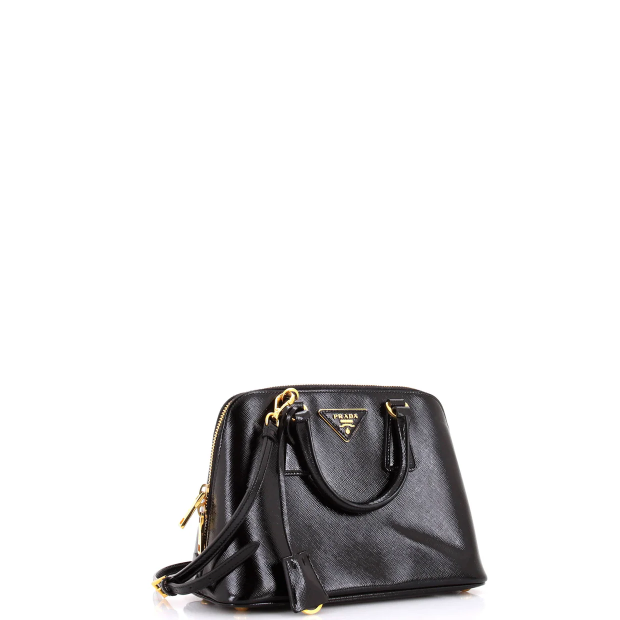 Promenade Bag Vernice Saffiano Leather Small - Deep Luxury