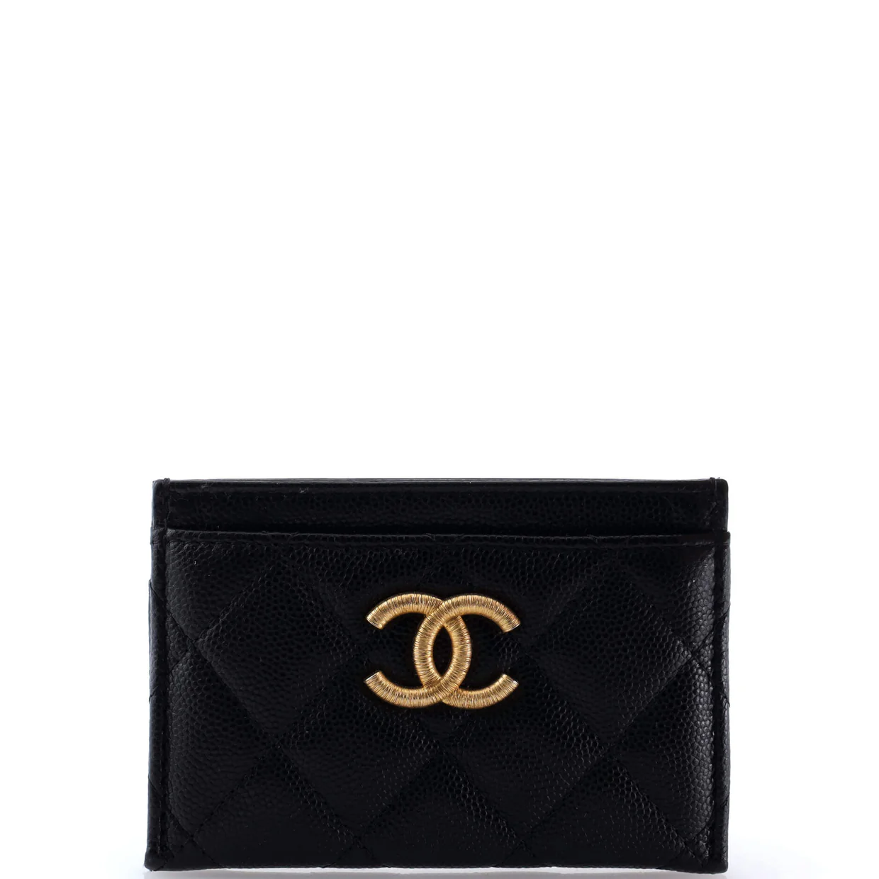Textured CC Card Holder Quilted Caviar - Deep Luxury