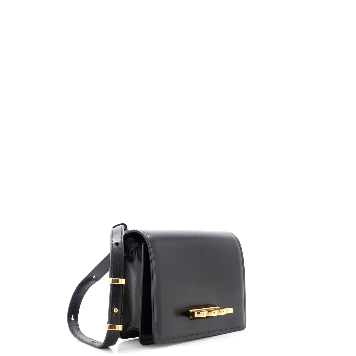 Four Ring Flap Shoulder Bag Leather Small - Deep Luxury