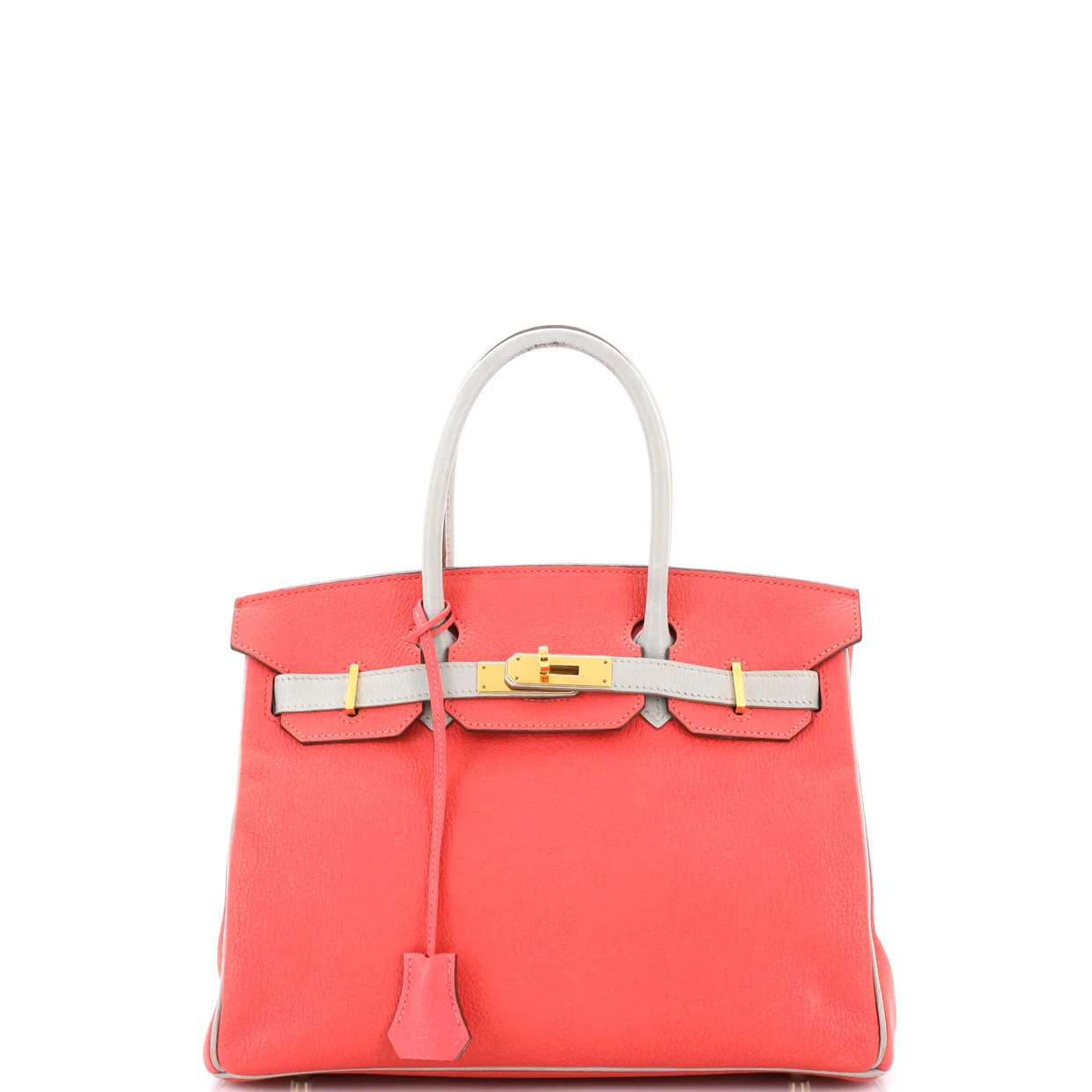Birkin Handbag Bicolor Chevre Mysore with Gold Hardware 30 - Deep Luxury