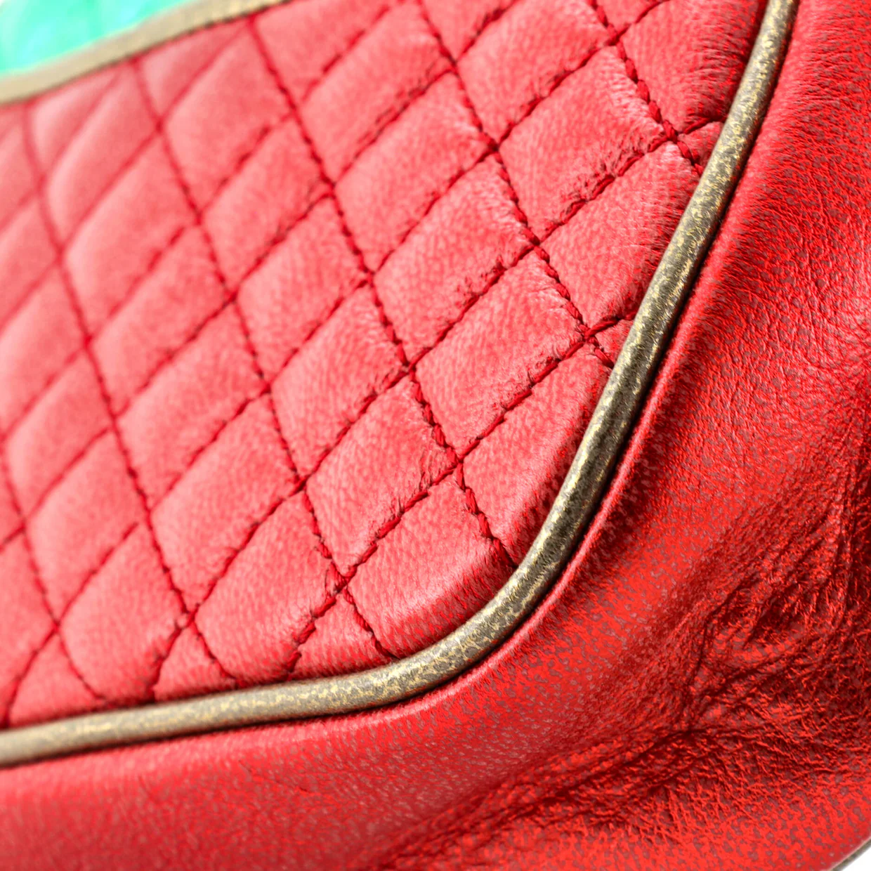 Trapuntata Camera Shoulder Bag Quilted Laminated Leather Mini - Deep Luxury