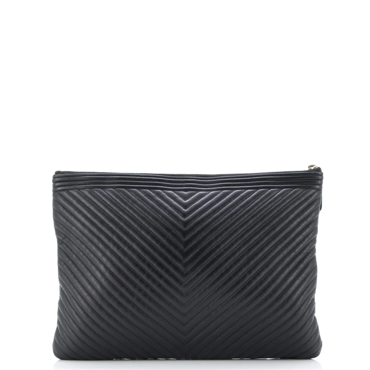 Boy O Case Clutch Chevron Calfskin Medium - Deep Luxury