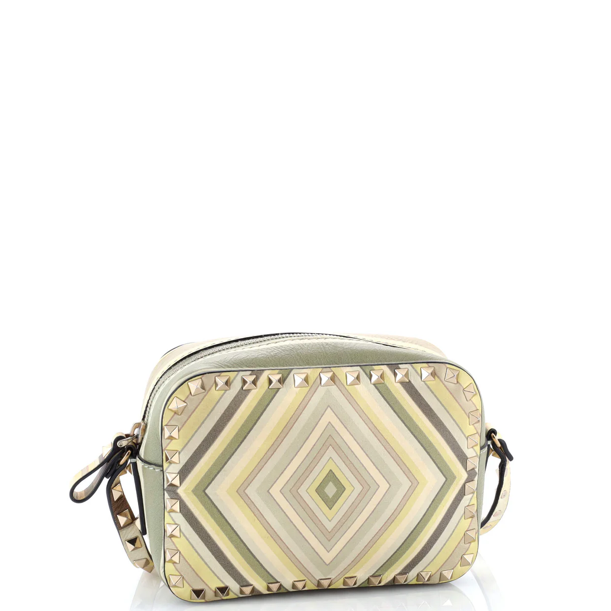1975 Rockstud Camera Crossbody Bag Striped Leather - Deep Luxury