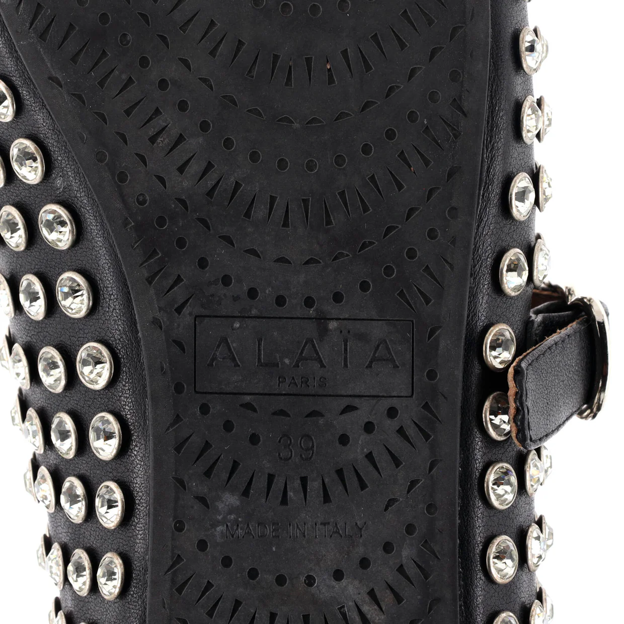 Women's Buckle Ballerina Flats Leather with Crystals - Deep Luxury