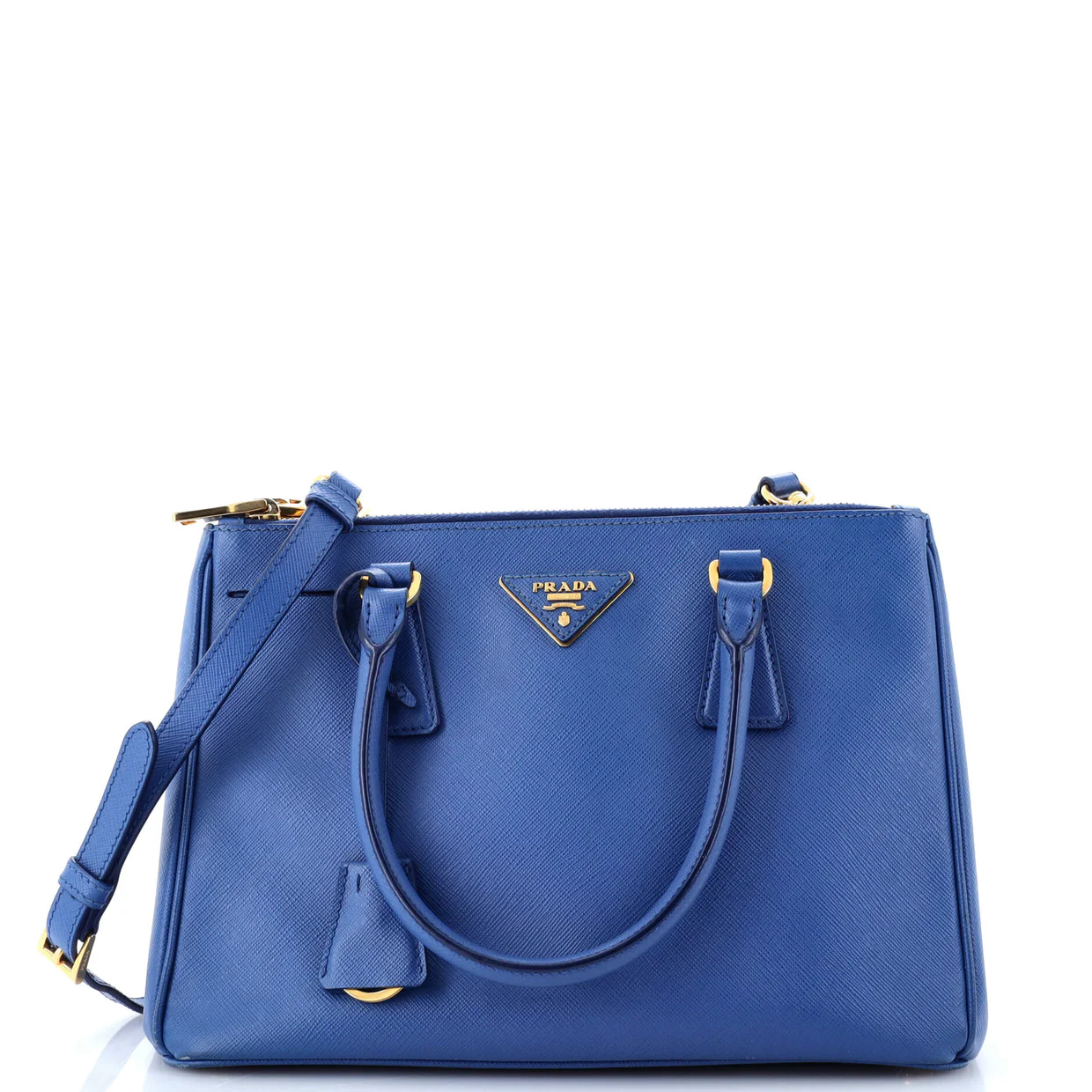 Double Zip Lux Tote Saffiano Leather Small - Deep Luxury