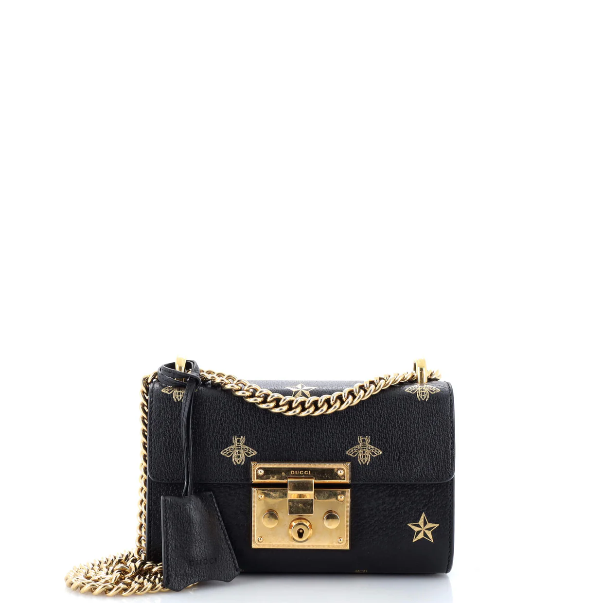 Padlock Shoulder Bag Printed Leather Small - Deep Luxury