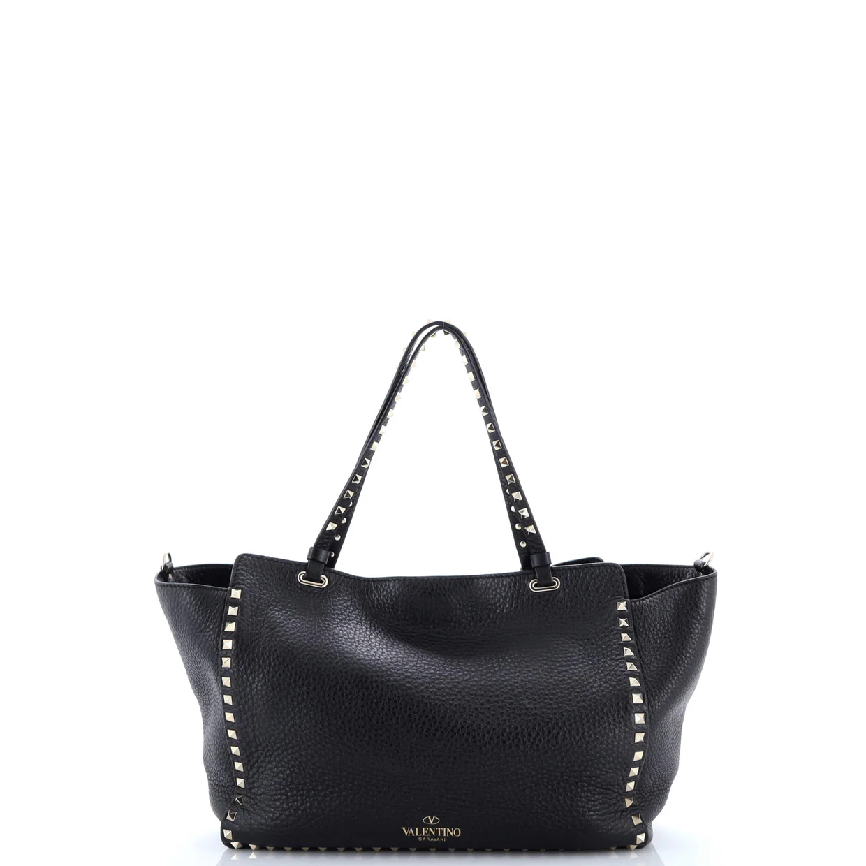 Rockstud Tote Pebbled Leather Medium - Deep Luxury
