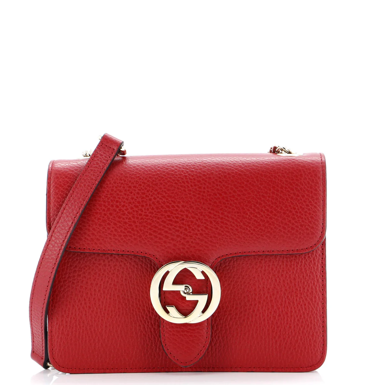 Interlocking Shoulder Bag Leather Small - Deep Luxury