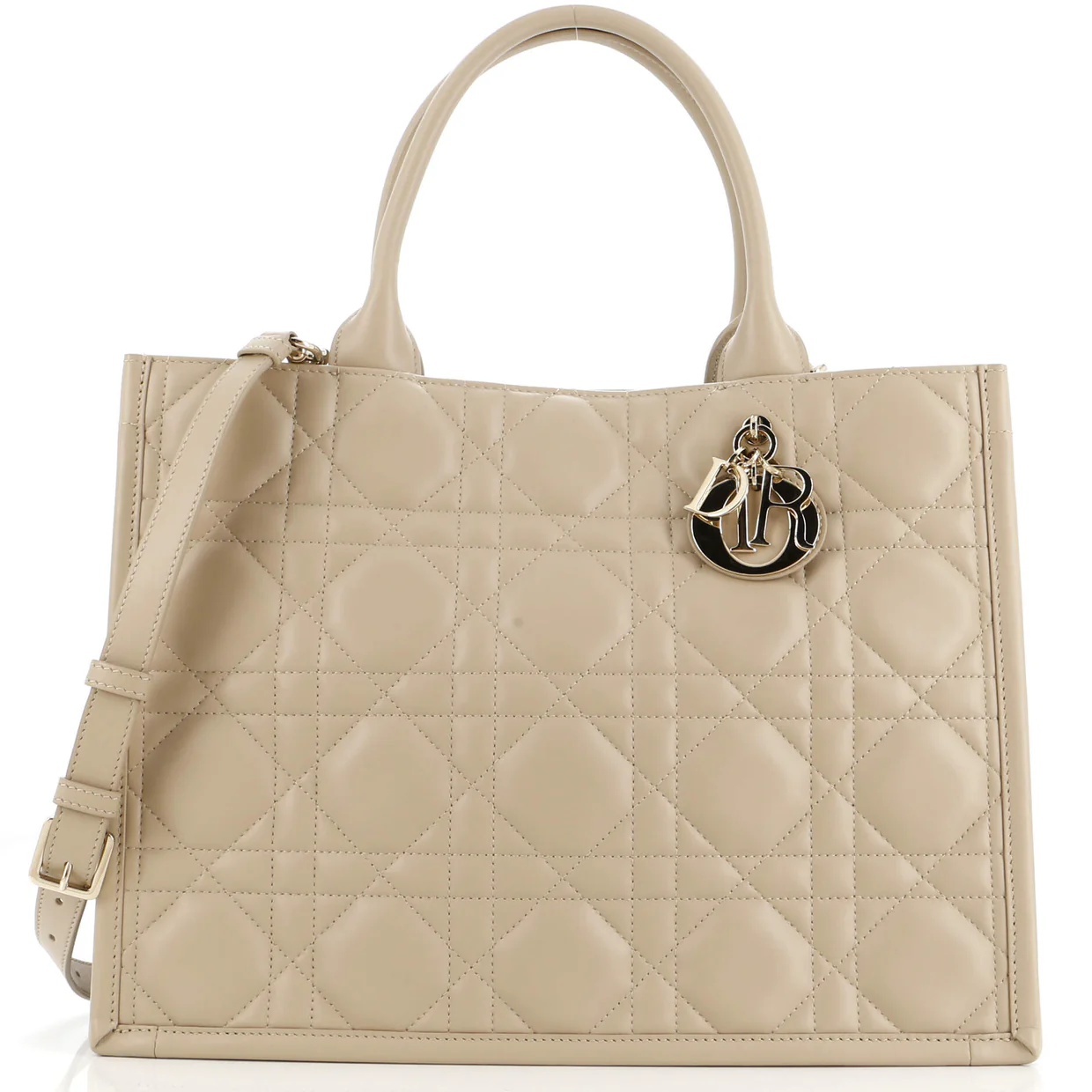 Book Tote Cannage Quilt Lambskin Medium - Deep Luxury