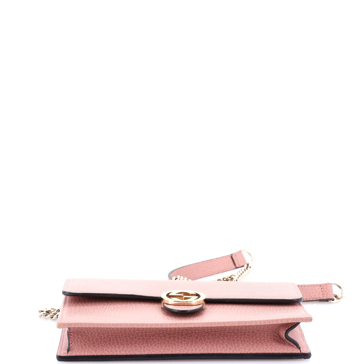 Interlocking Wallet on Chain Leather - Deep Luxury