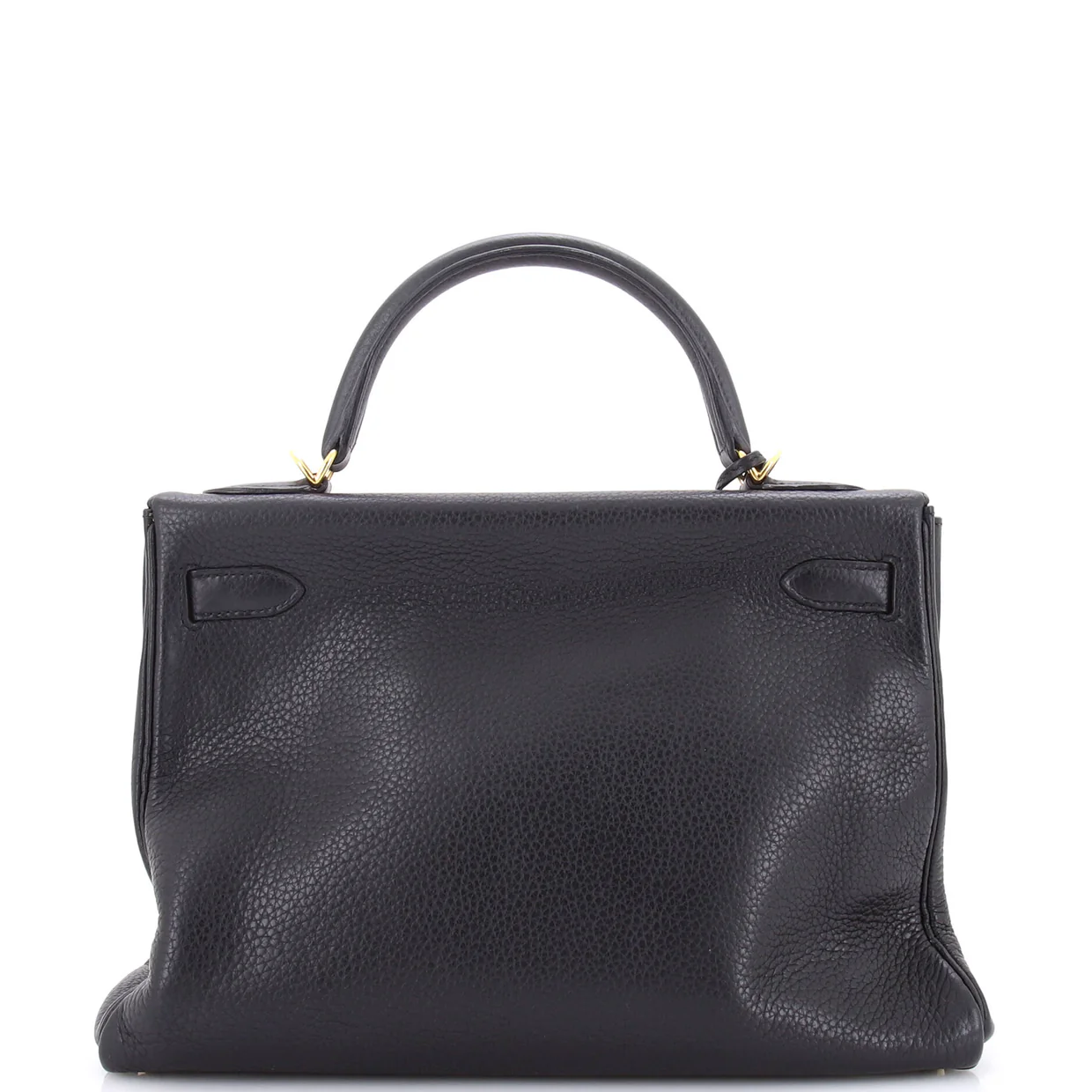 Kelly Handbag Noir Clemence with Gold Hardware 32 - Deep Luxury