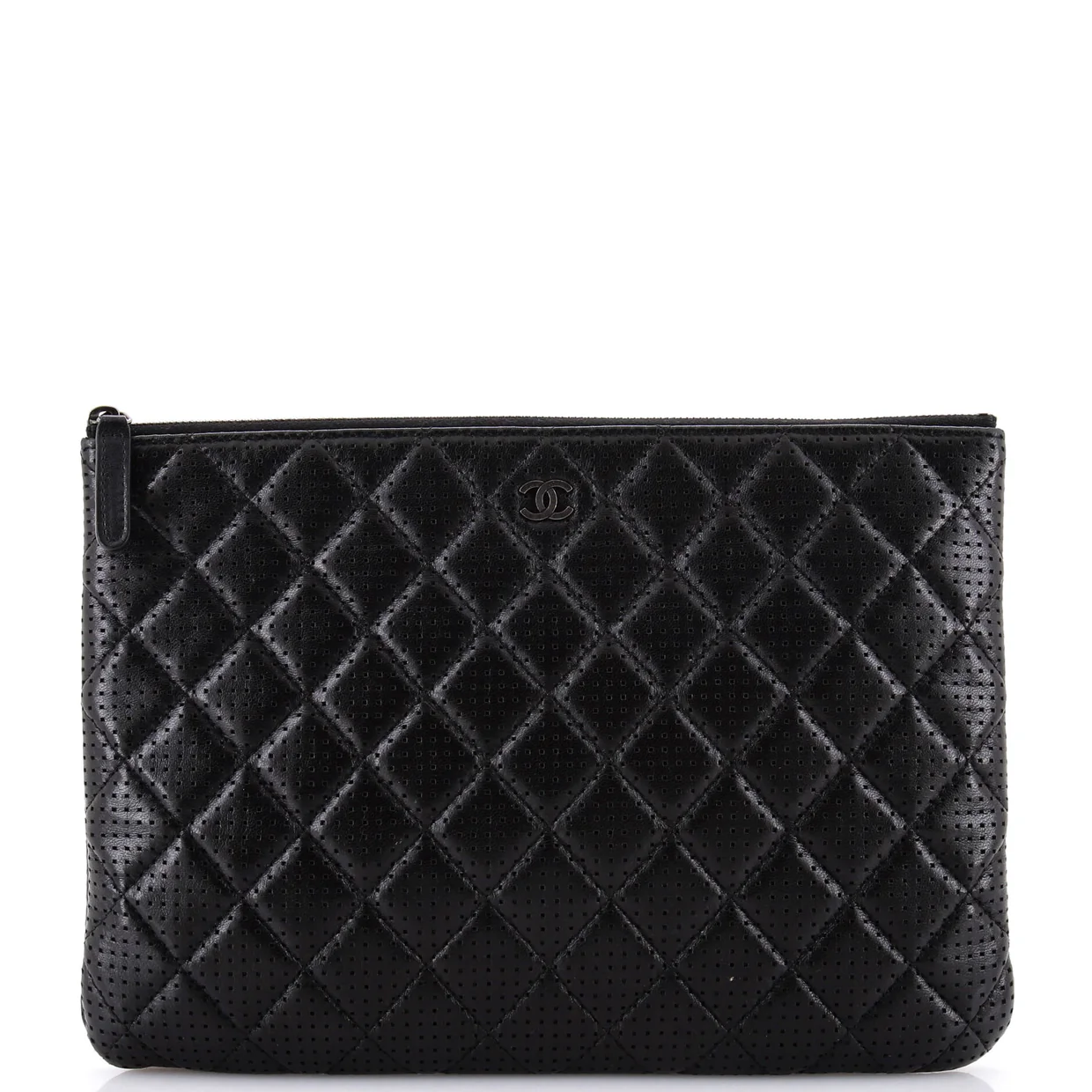O Case Clutch Quilted Perforated Lambskin Medium - Deep Luxury