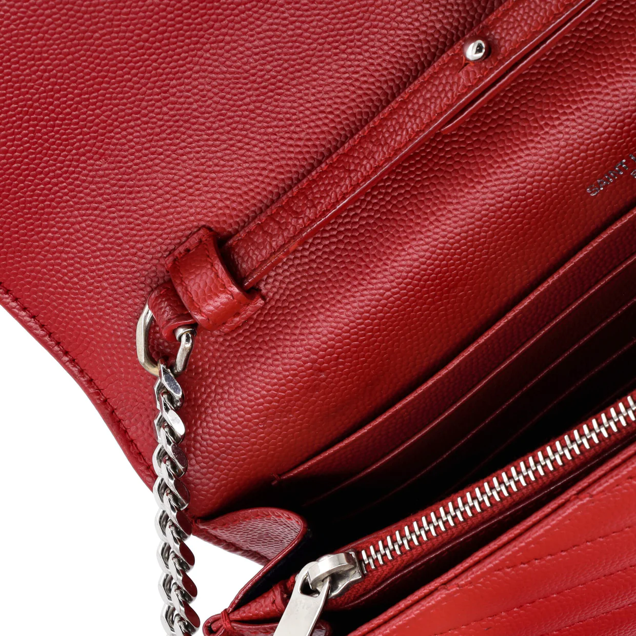 Classic Monogram Wallet on Chain Matelasse Chevron Leather Medium - Deep Luxury