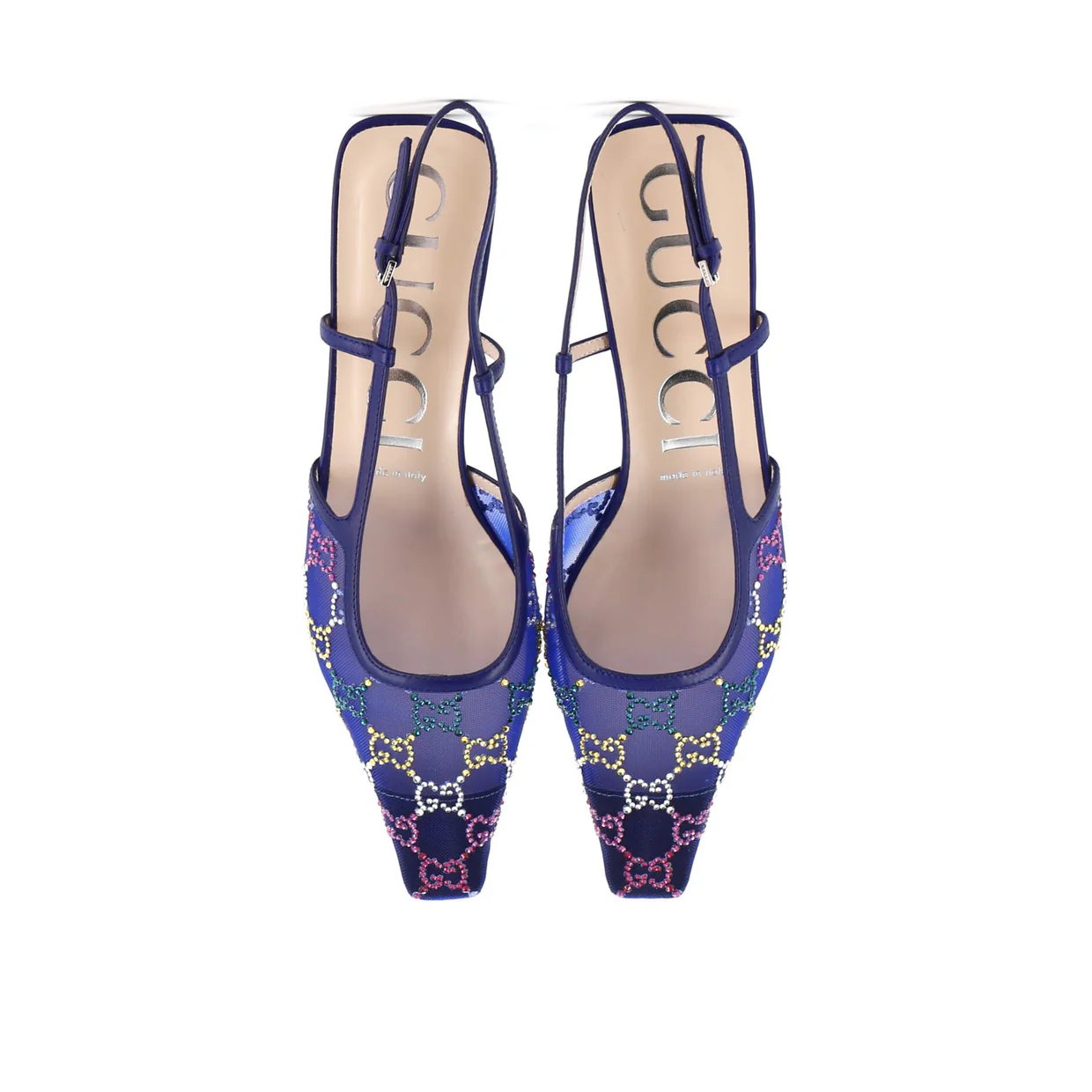 Women's Slingback Pumps Crystal GG Embellished Mesh - Deep Luxury