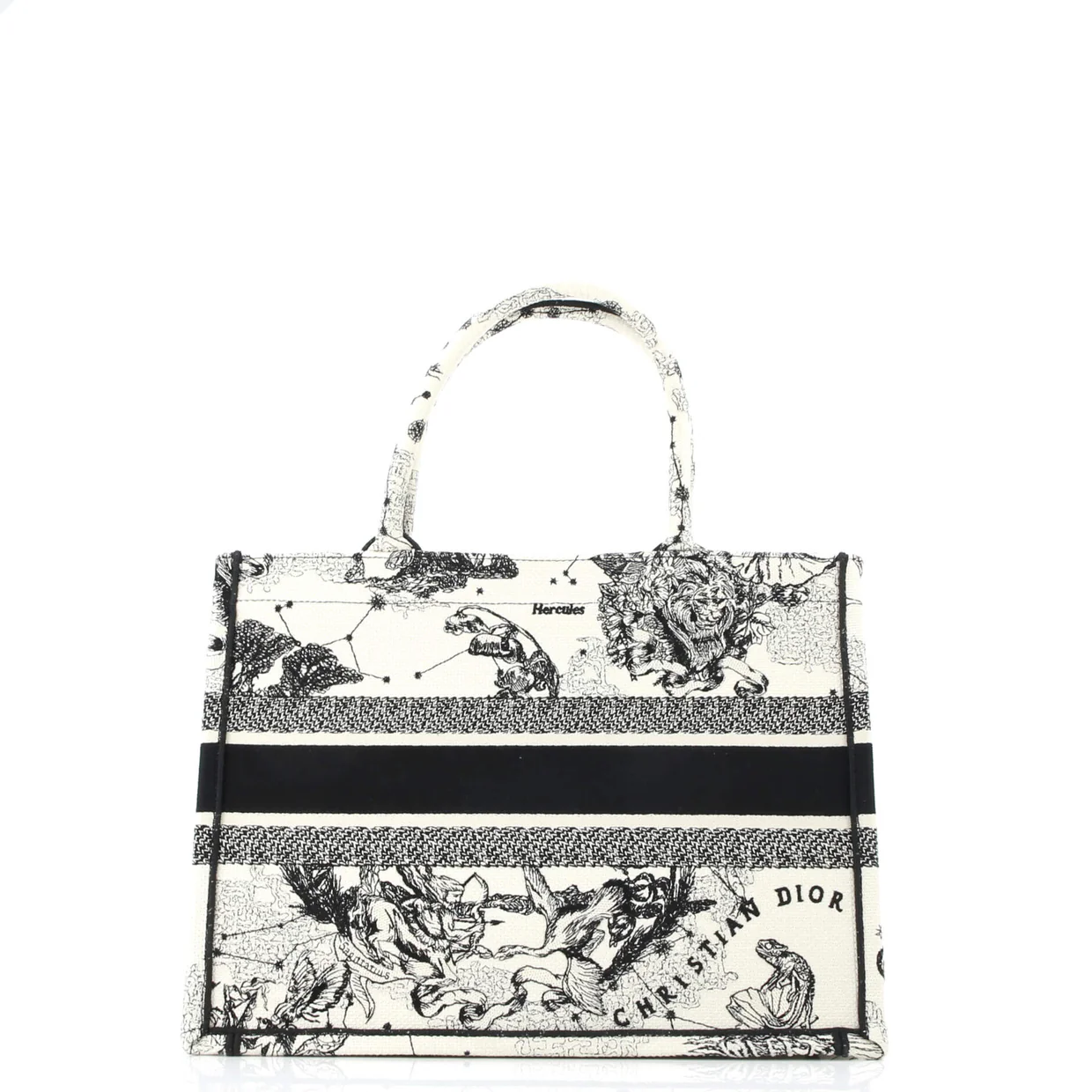 Book Tote Embroidered Canvas Medium - Deep Luxury