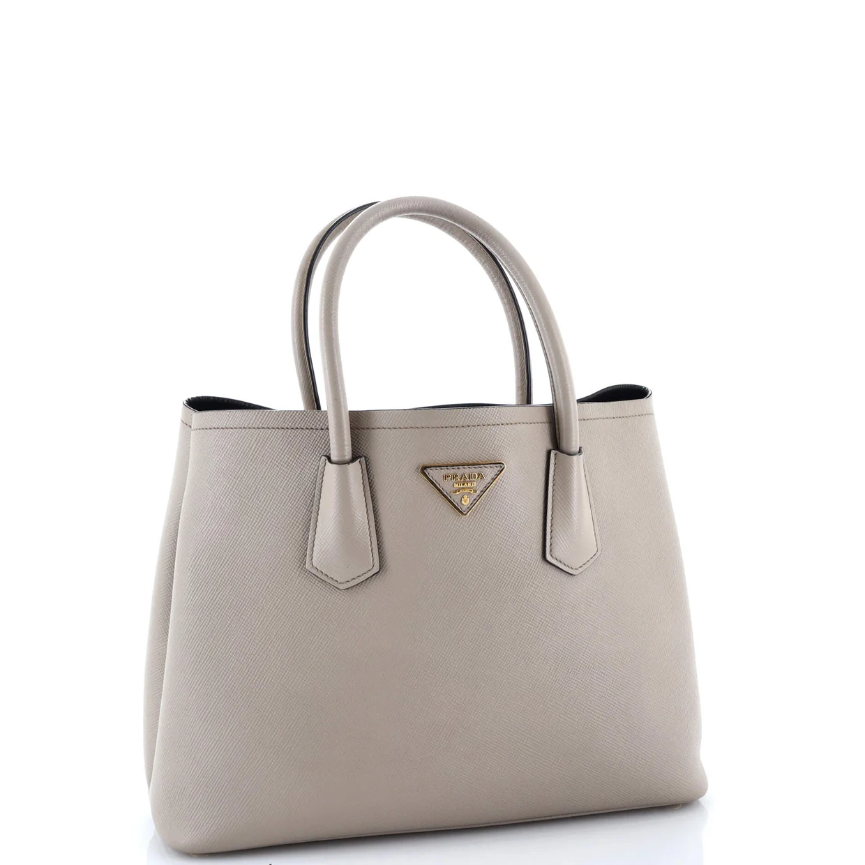 Cuir Double Tote Saffiano Leather Medium - Deep Luxury