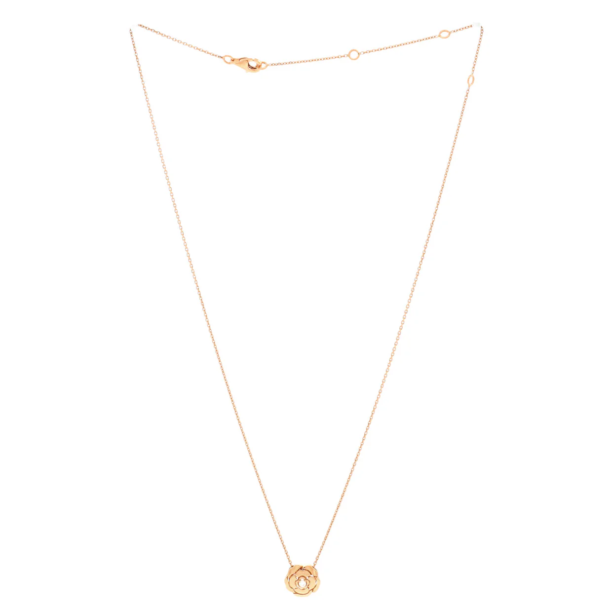 Extrait de Camellia Pendant Necklace 18K Rose Gold with Diamond - Deep Luxury