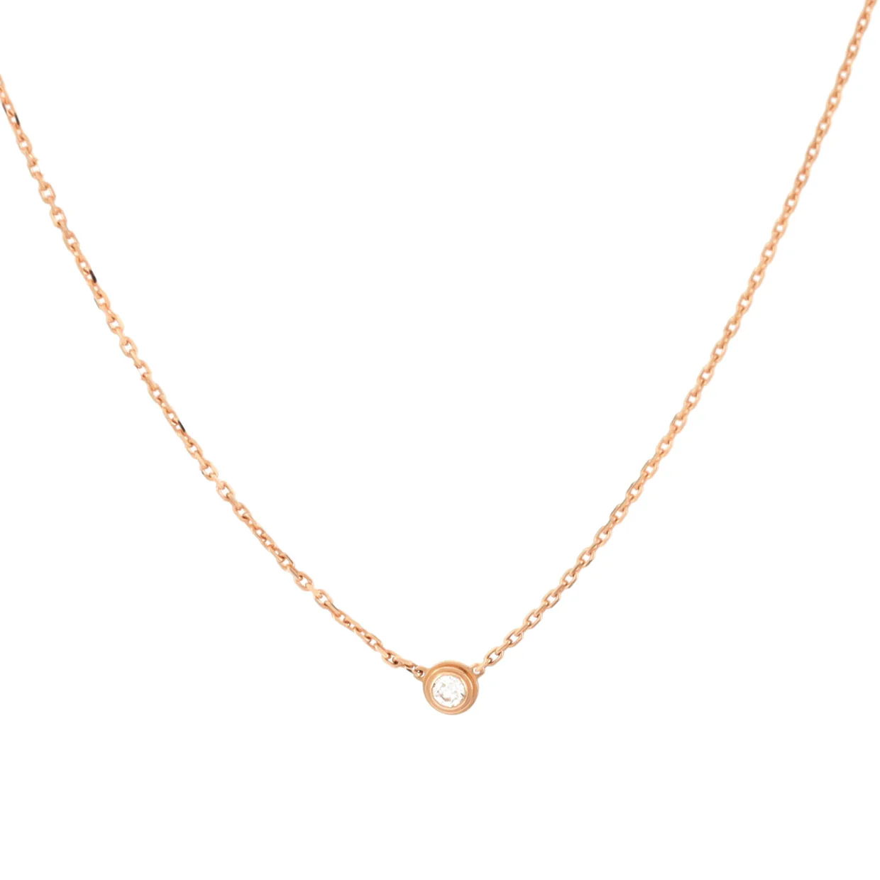 Cartier D'Amour Pendant Necklace 18K Rose Gold with Diamond XS - Deep Luxury