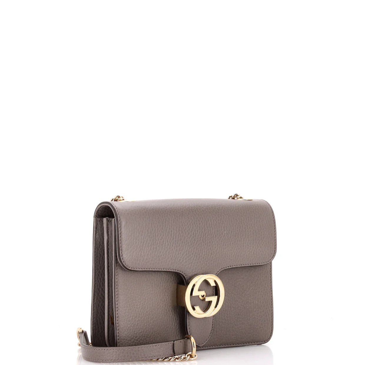 Interlocking Shoulder Bag Leather Small - Deep Luxury