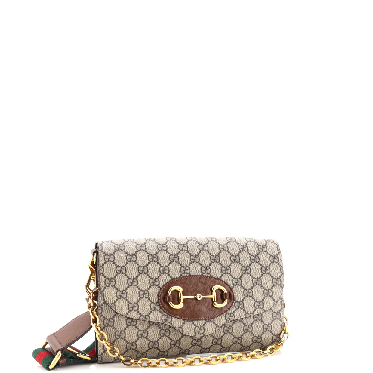 Horsebit 1955 Curved Flap Shoulder Bag GG Coated Canvas Small - Deep Luxury