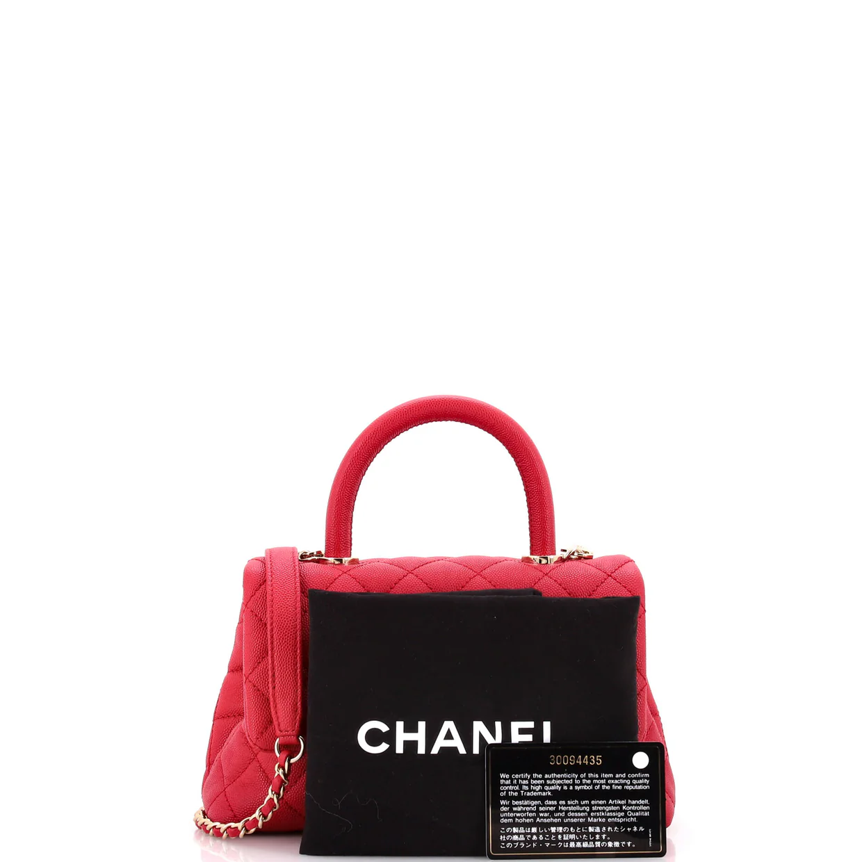 Coco Top Handle Bag Quilted Caviar Mini - Deep Luxury