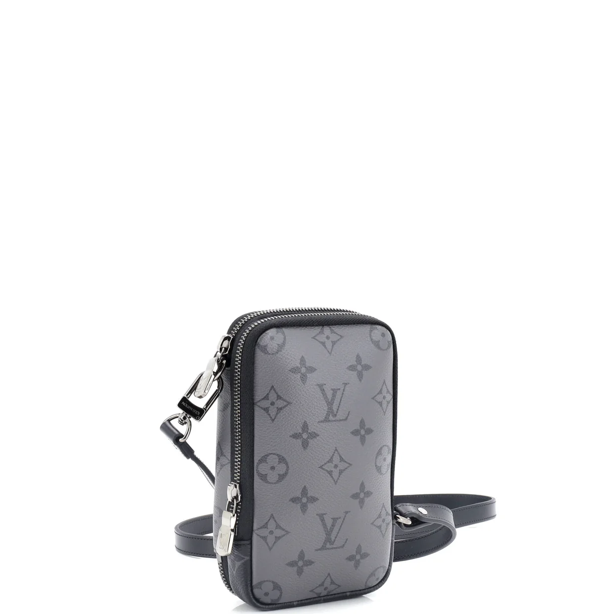 Double Phone Pouch Reverse Monogram Eclipse Canvas - Deep Luxury