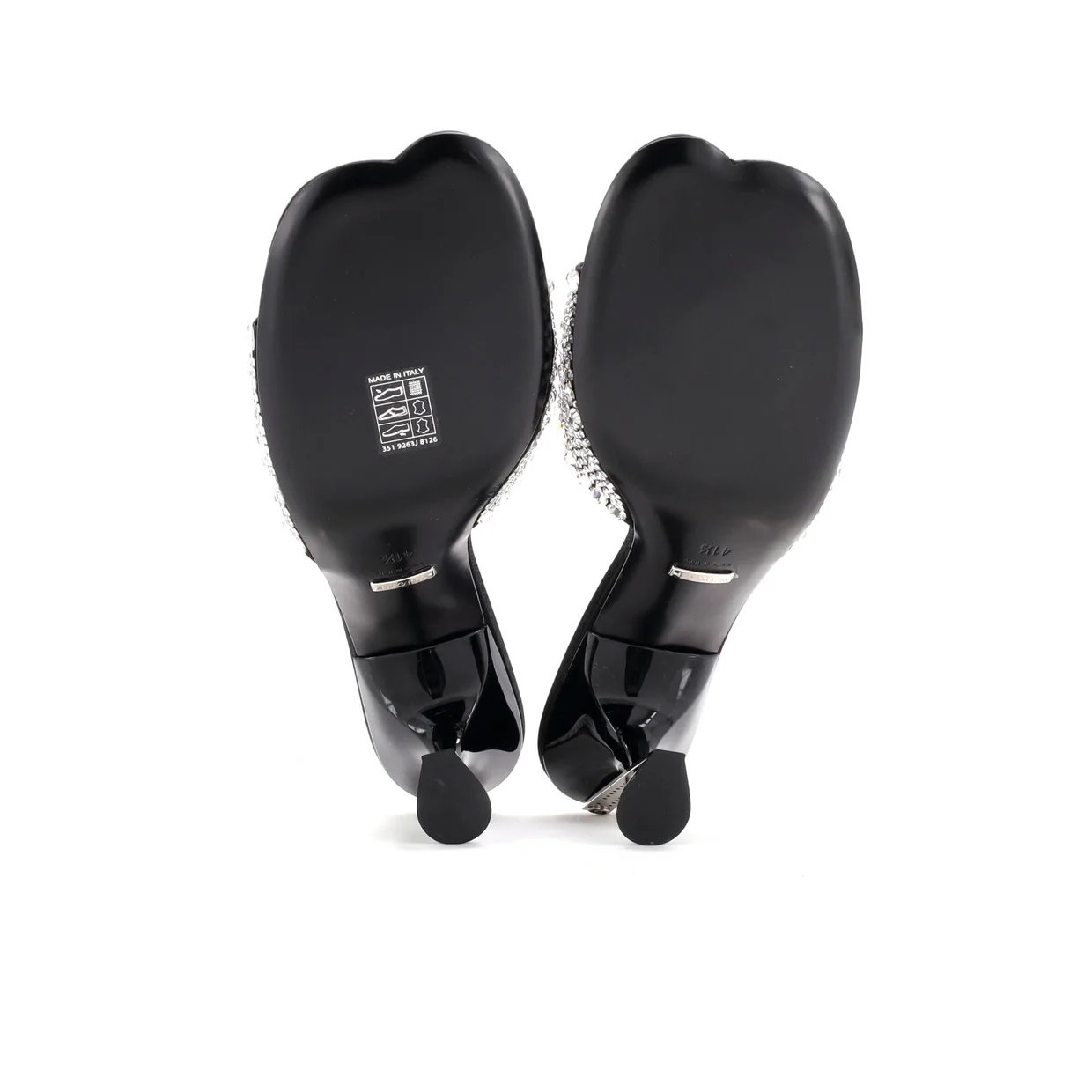 Women's Crossing Heels Slide Sandals Crystal Embellished Satin - Deep Luxury