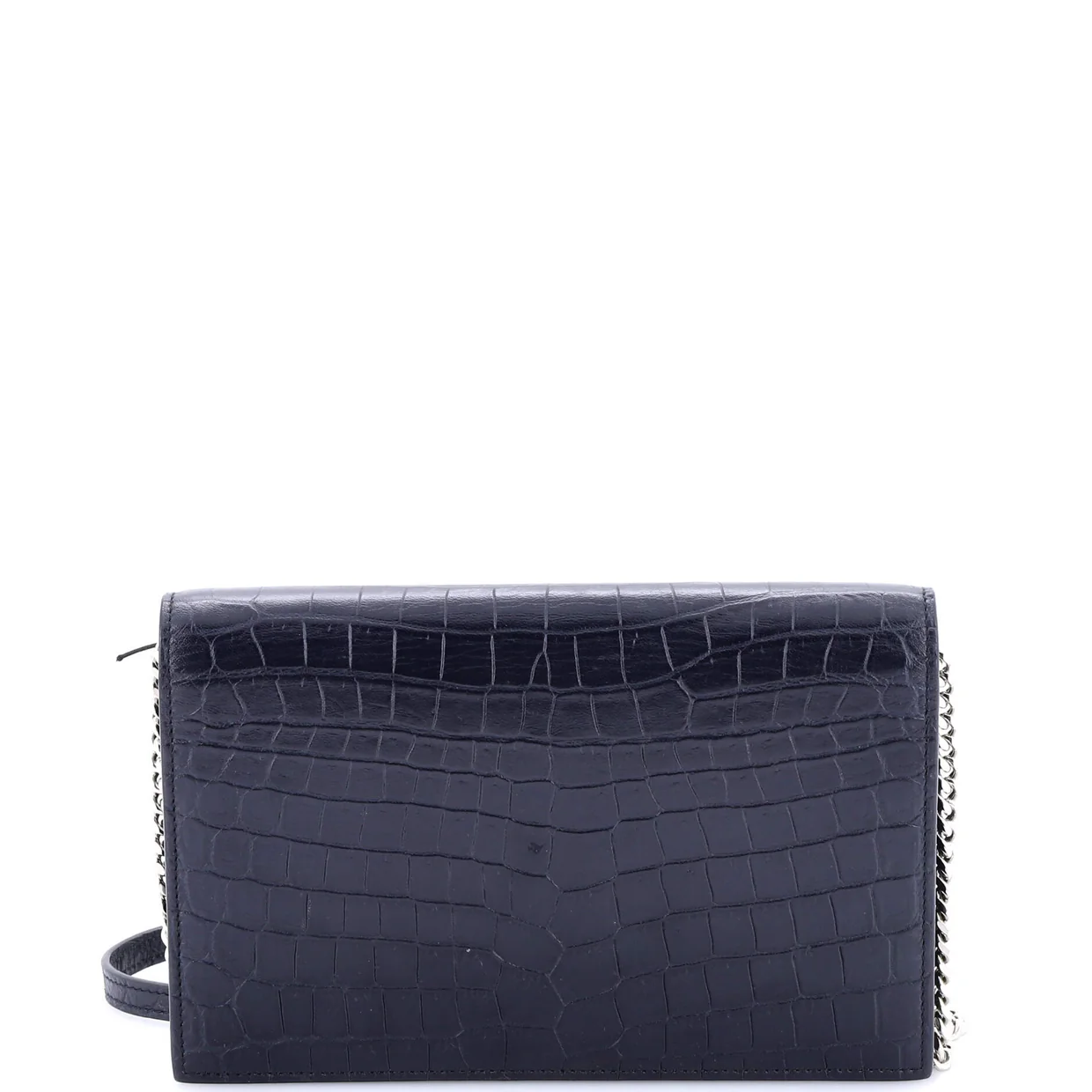 Classic Monogram Tassel Crossbody Bag Crocodile Embossed Leather Small - Deep Luxury