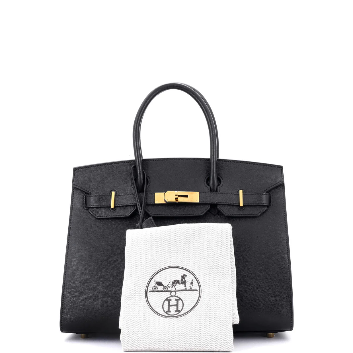 Birkin Sellier Bag Noir Madame with Gold Hardware 30 - Deep Luxury