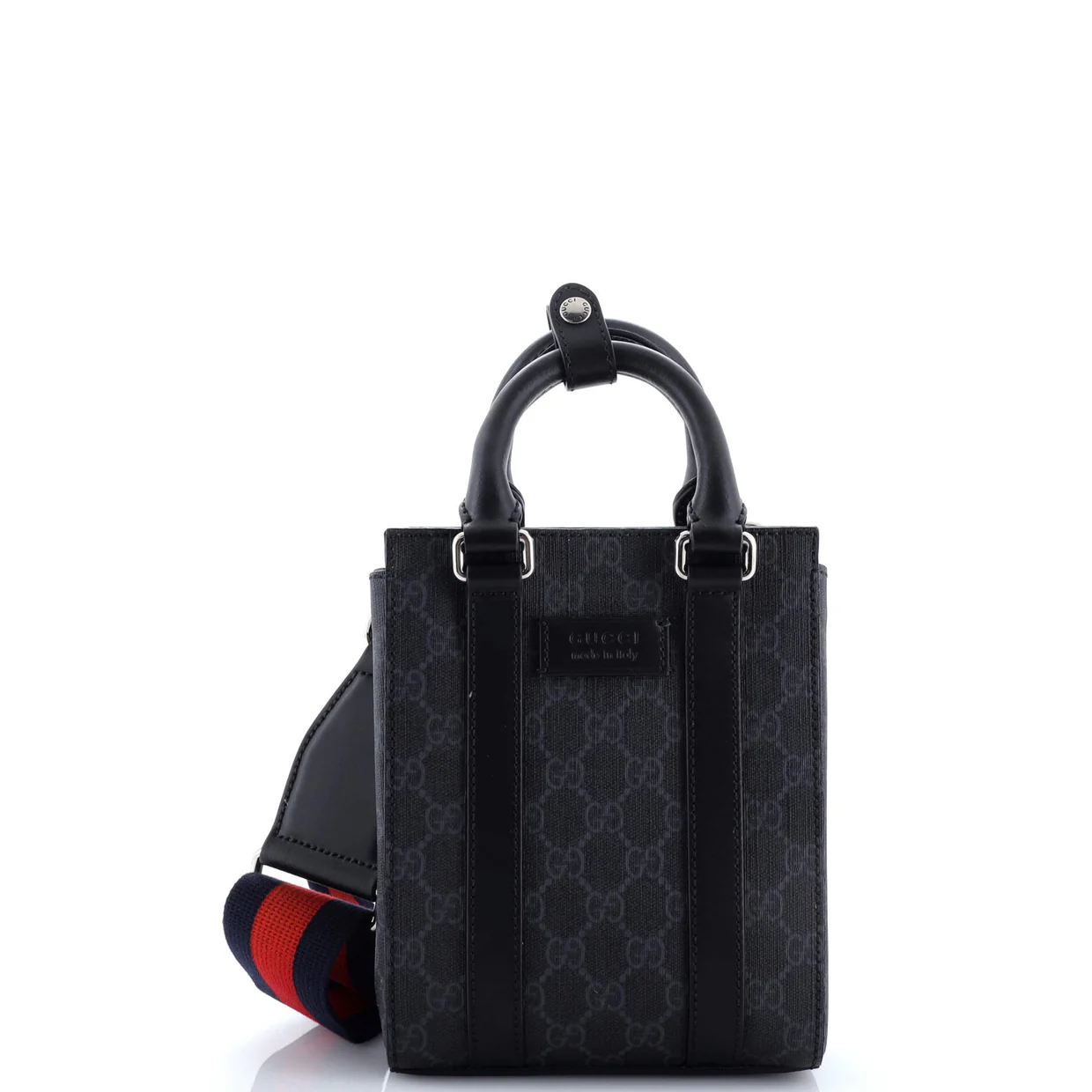 Convertible Web Open Tote GG Coated Canvas Mini - Deep Luxury