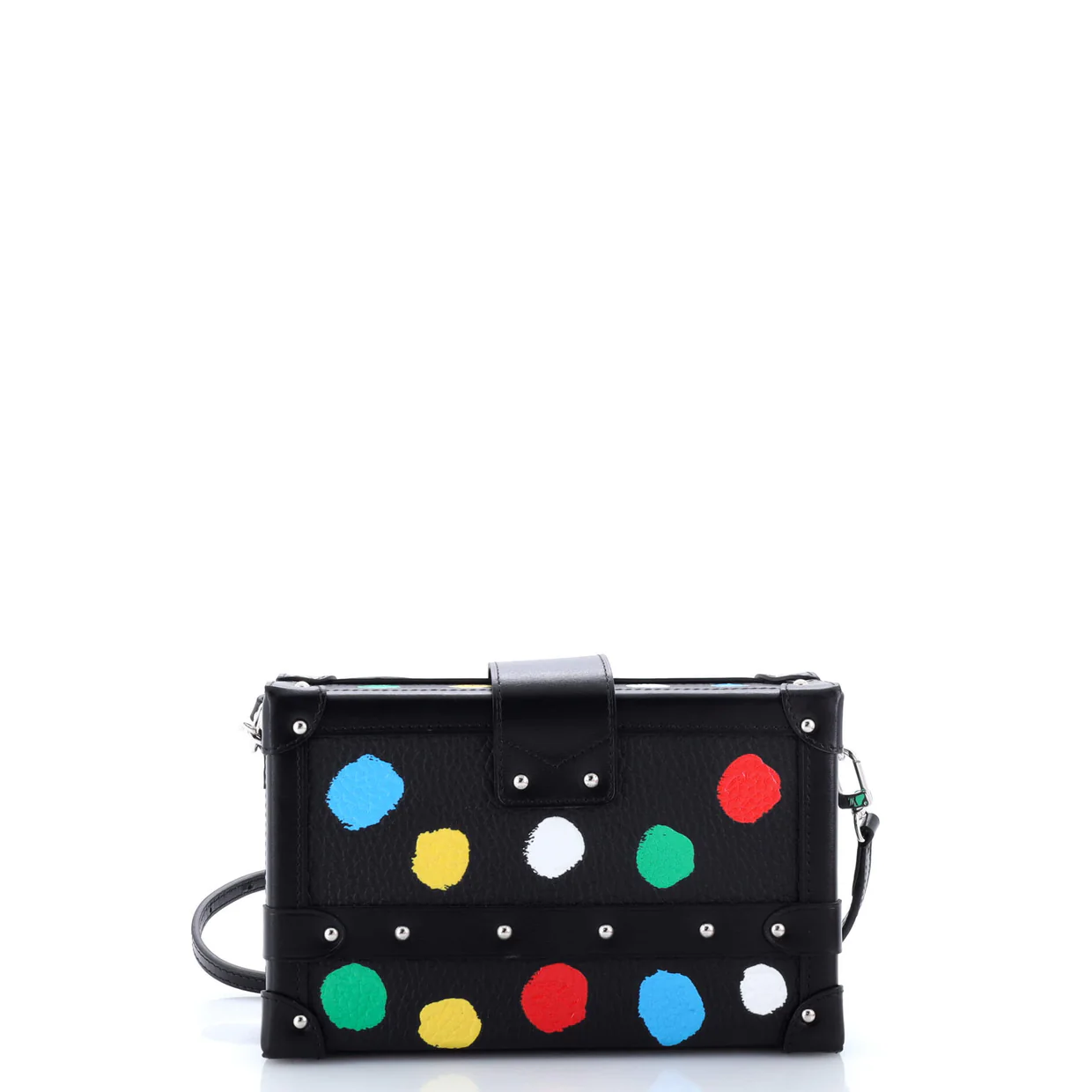 Petite Malle Handbag Yayoi Kusama Painted Dots Taurillon Leather - Deep Luxury