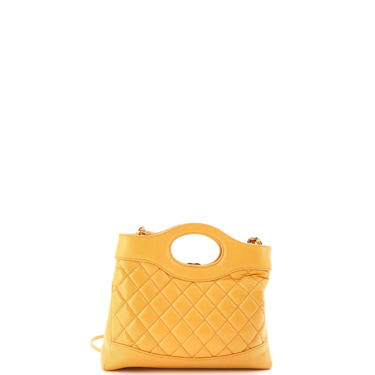 31 Shopping Bag Clutch with Chain Quilted Shiny Lambskin Small - Deep Luxury
