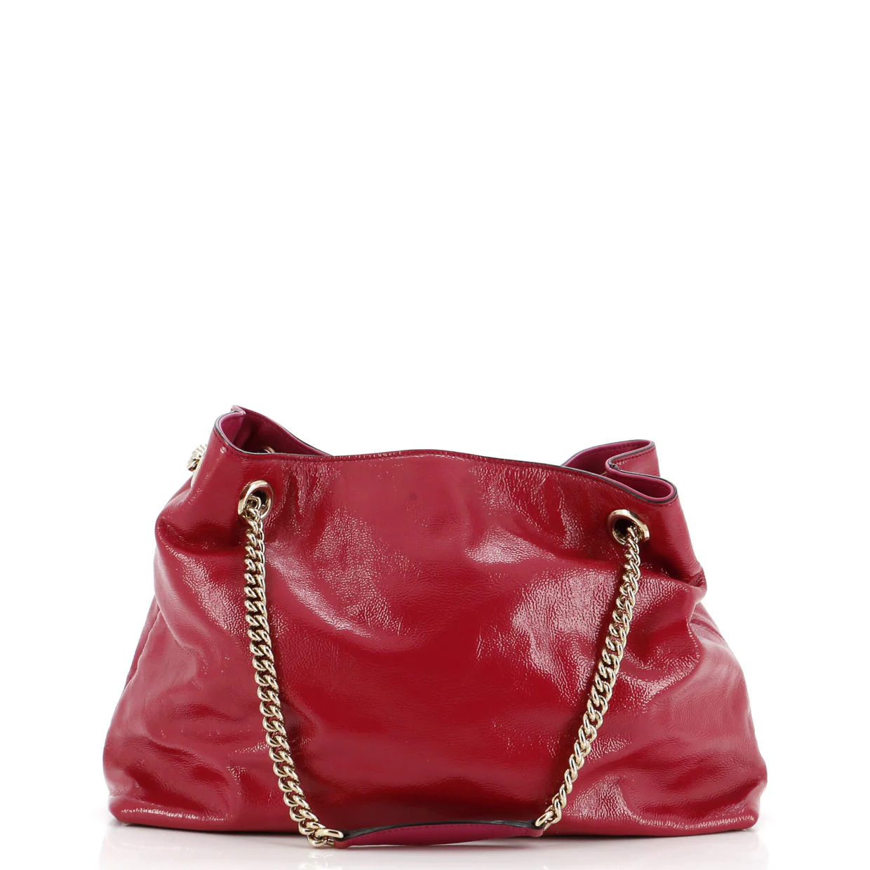 Soho Chain Strap Shoulder Bag Patent Medium - Deep Luxury