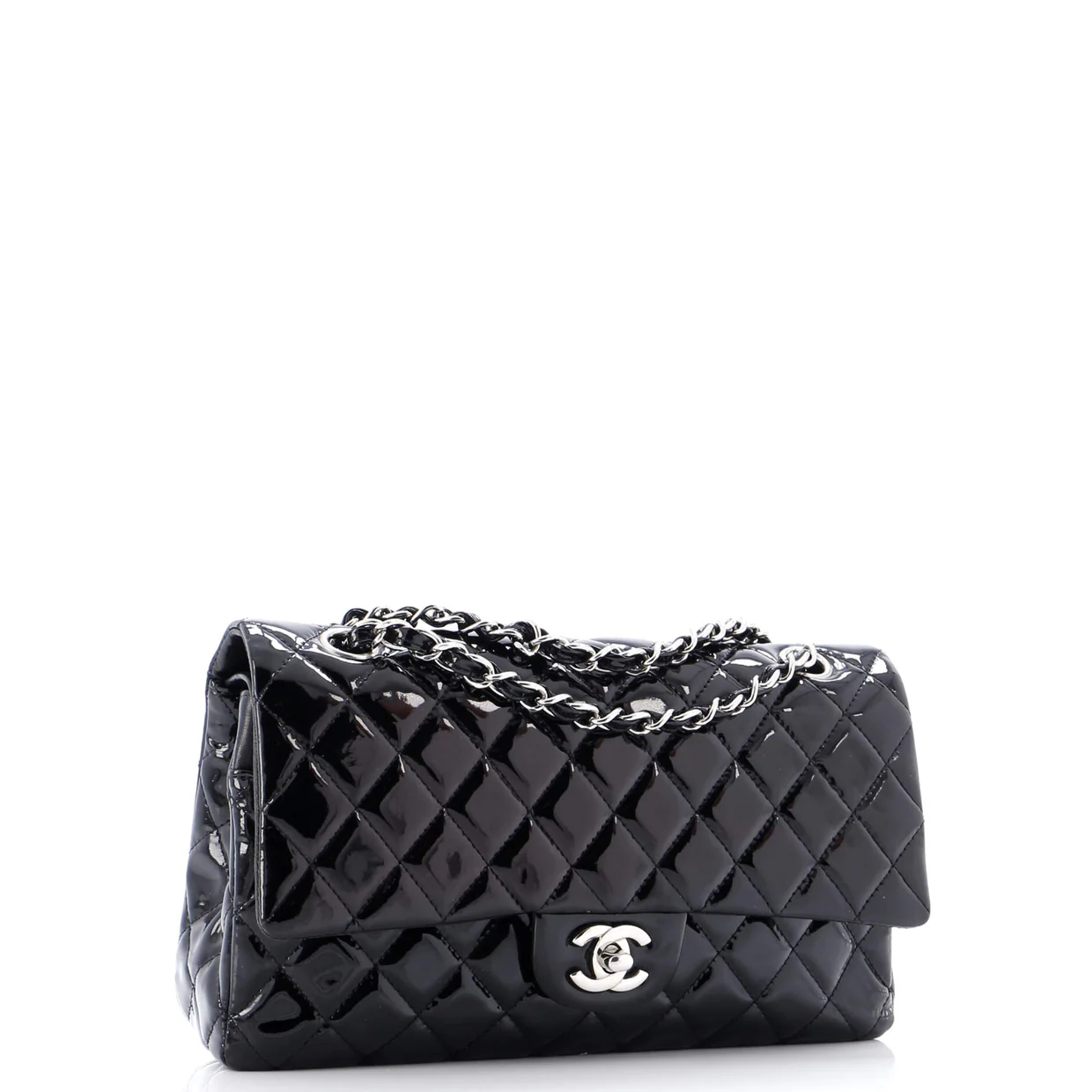 Vintage Classic Double Flap Bag Quilted Patent Medium - Deep Luxury