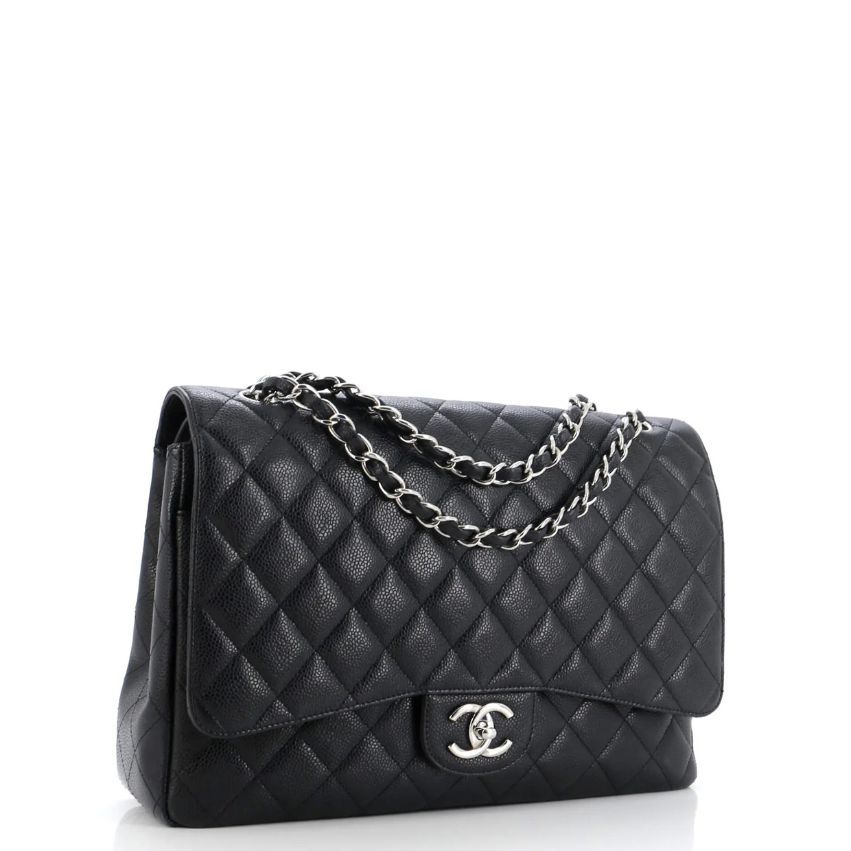 Classic Double Flap Bag Quilted Caviar Maxi - Deep Luxury