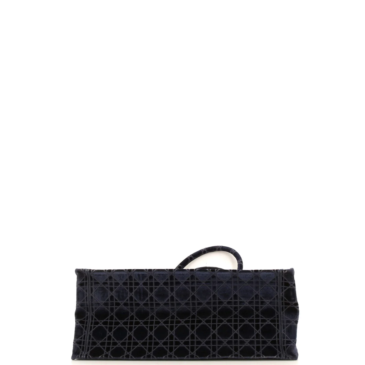 Book Tote Cannage Embroidered Velvet Large - Deep Luxury