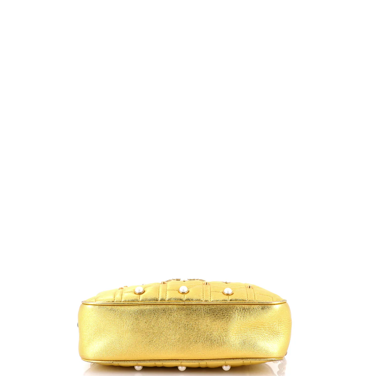 Pearly GG Marmont Shoulder Bag Embellished Matelasse Leather Small - Deep Luxury