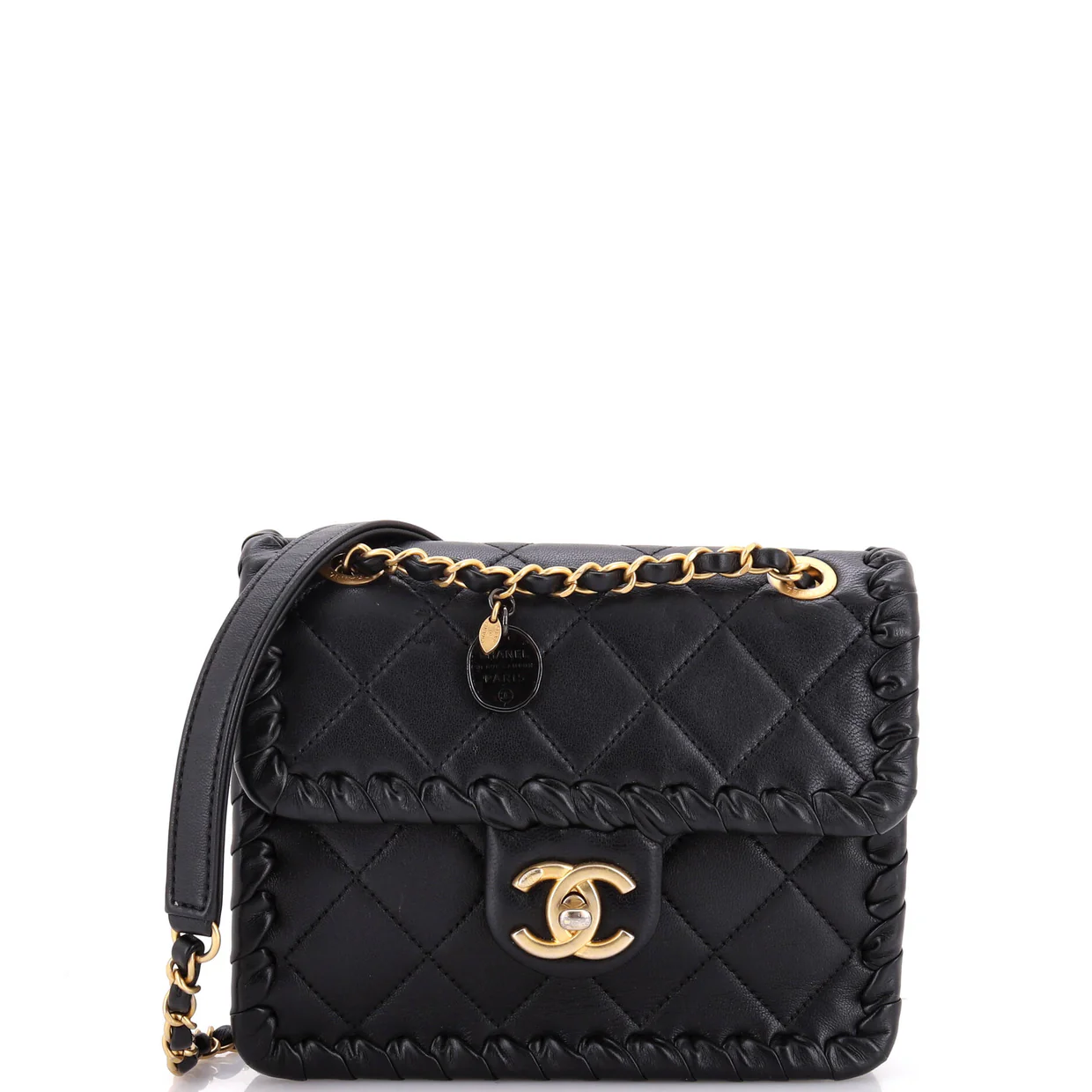 My Own Frame Flap Bag Braided Quilted Calfskin Mini - Deep Luxury