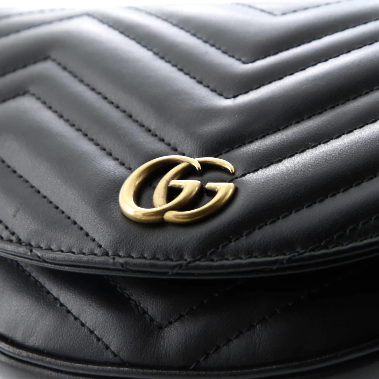 GG Marmont Half Moon Flap Crossbody Bag Matelasse Leather Mini - Deep Luxury