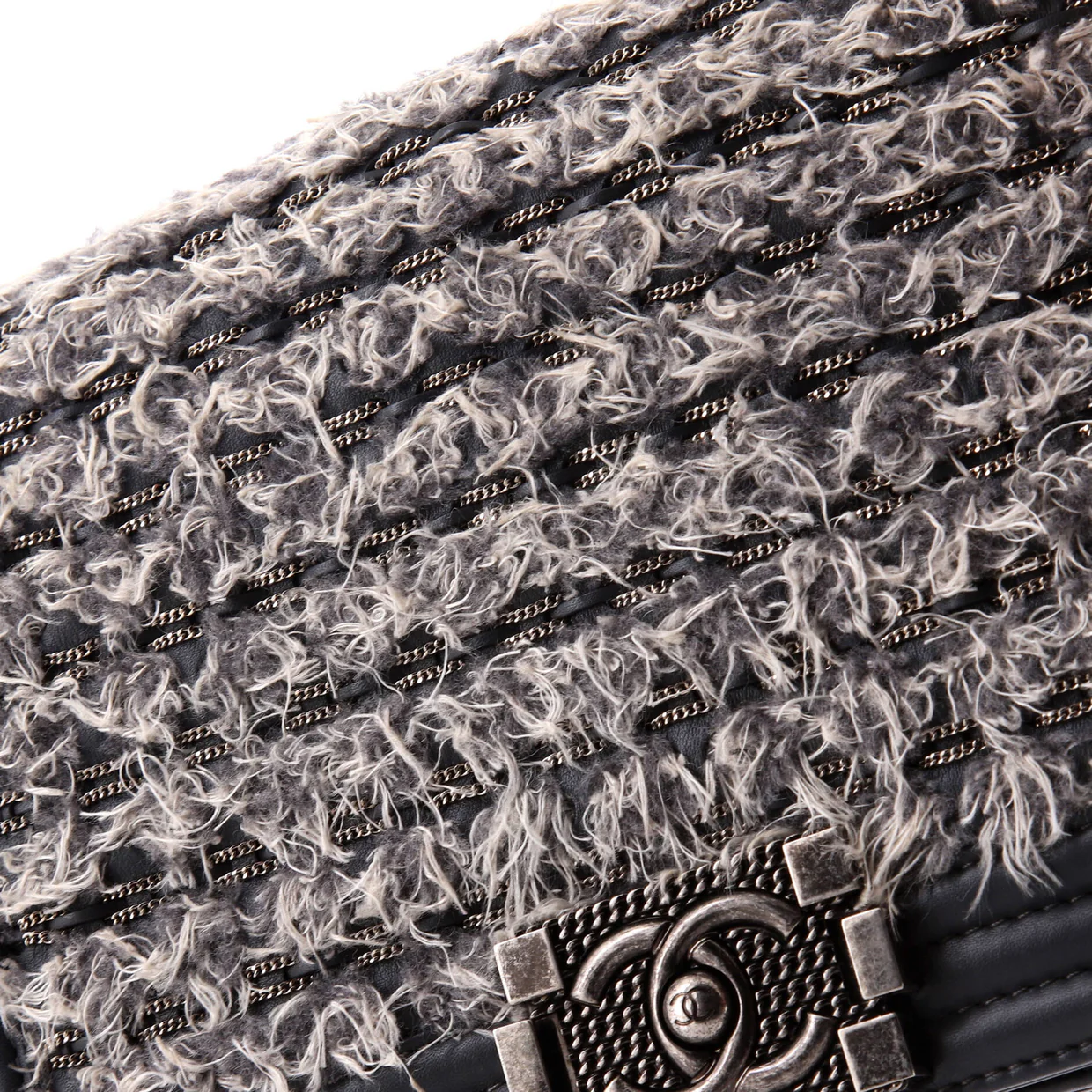 Boy Flap Bag Braided Tweed Old Medium - Deep Luxury