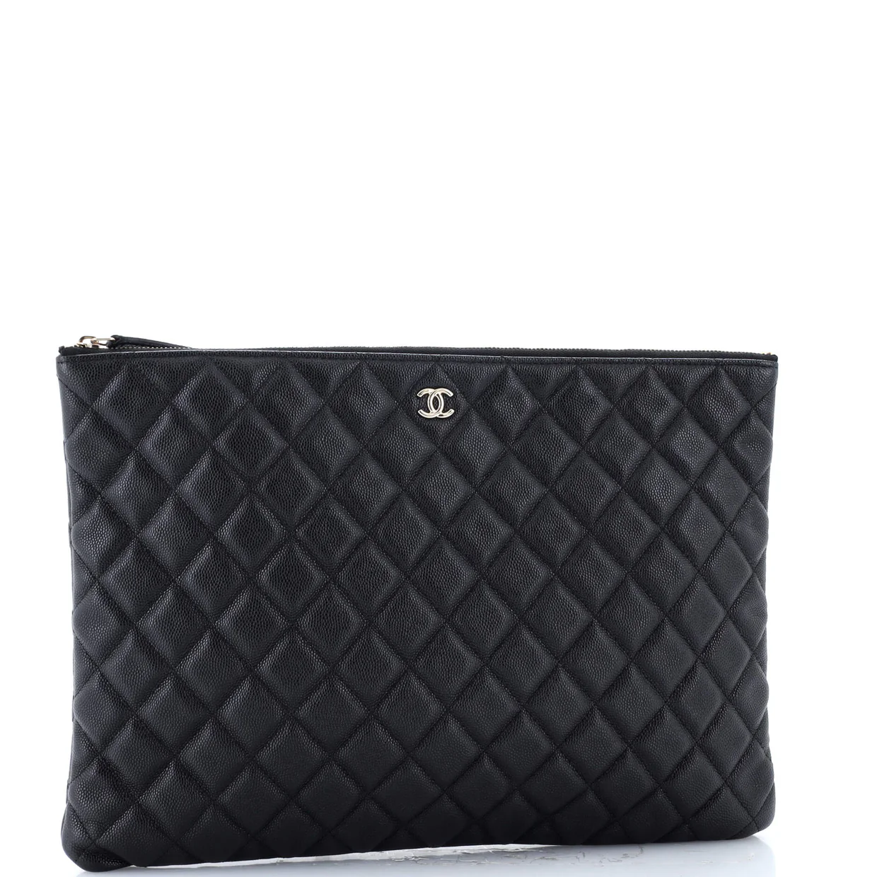 O Case Clutch Quilted Caviar Large - Deep Luxury