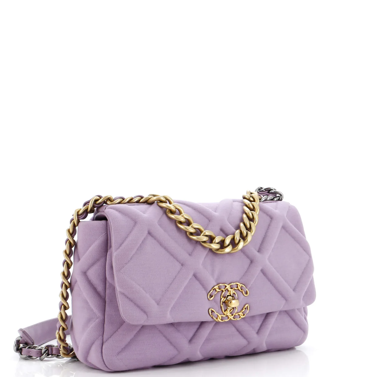 19 Flap Bag Quilted Jersey Medium - Deep Luxury