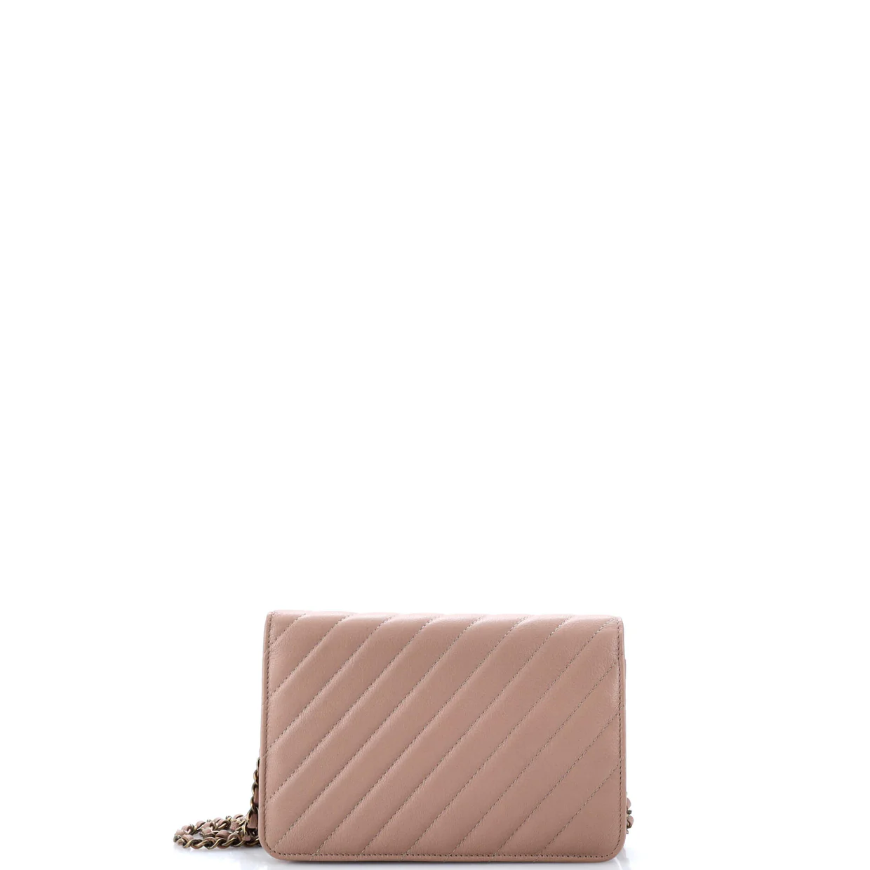 Wallet on Chain Diagonal Quilted Goatskin - Deep Luxury