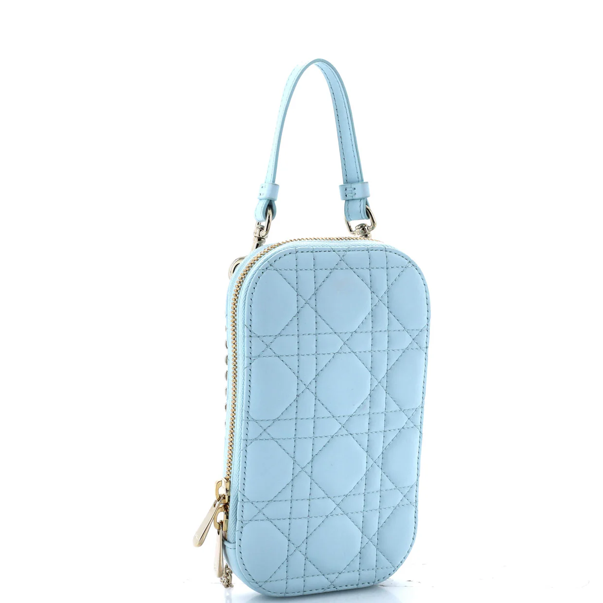 Lady Dior Phone Holder on Chain Cannage Quilt Lambskin - Deep Luxury