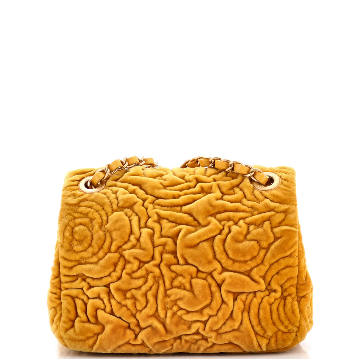 Square Classic Single Flap Bag Camellia Velvet Mini - Deep Luxury