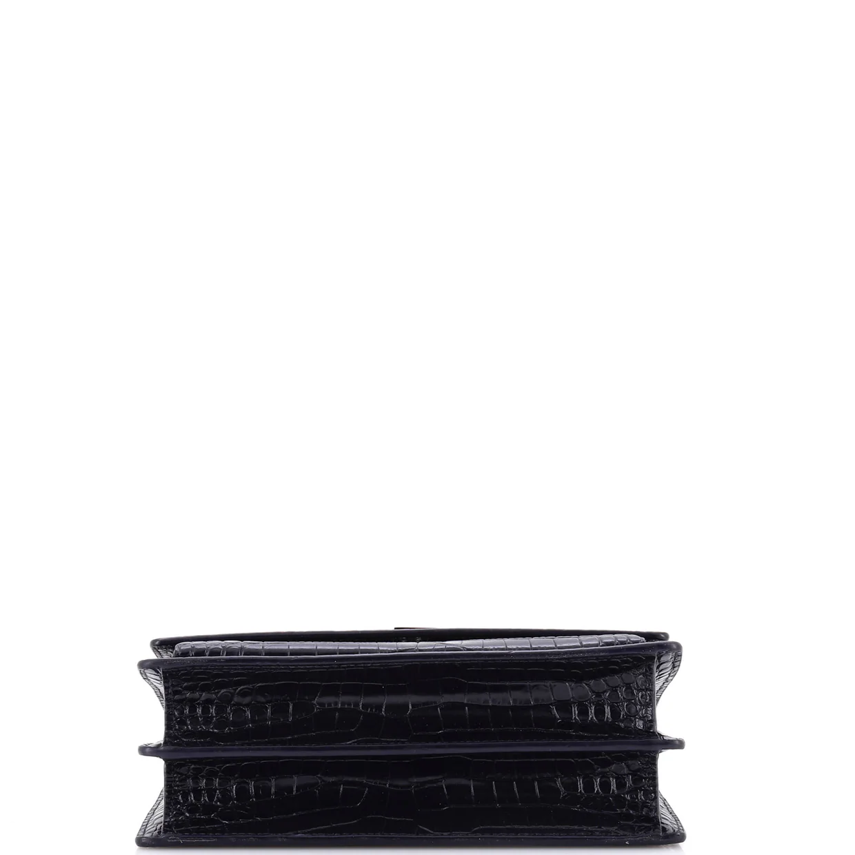 Sunset Crossbody Bag Crocodile Embossed Leather Medium - Deep Luxury
