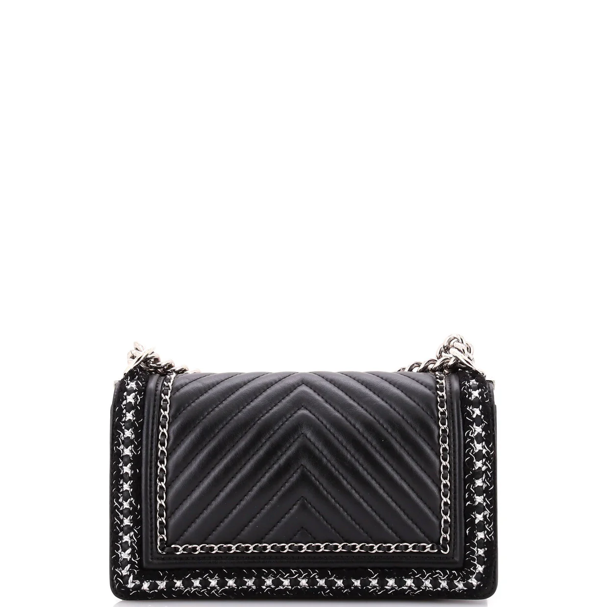 Jacket Boy Flap Bag Chevron Calfskin with Tweed Old Medium - Deep Luxury