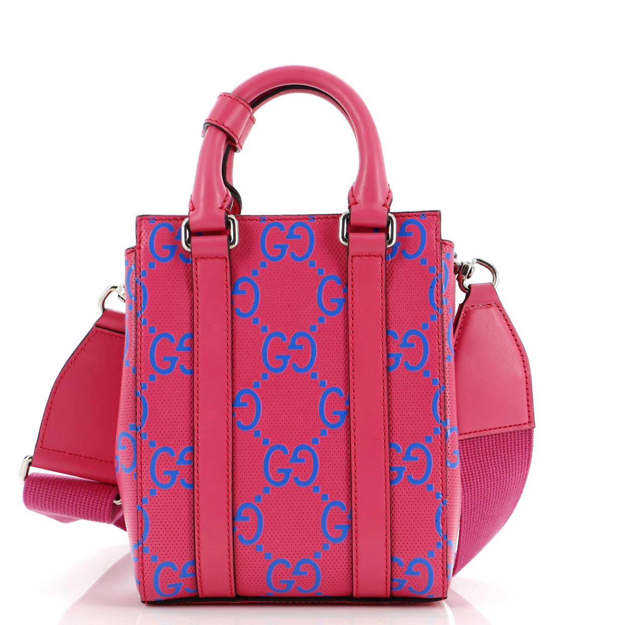 Convertible Open Tote GG Embossed Perforated Leather Mini - Deep Luxury